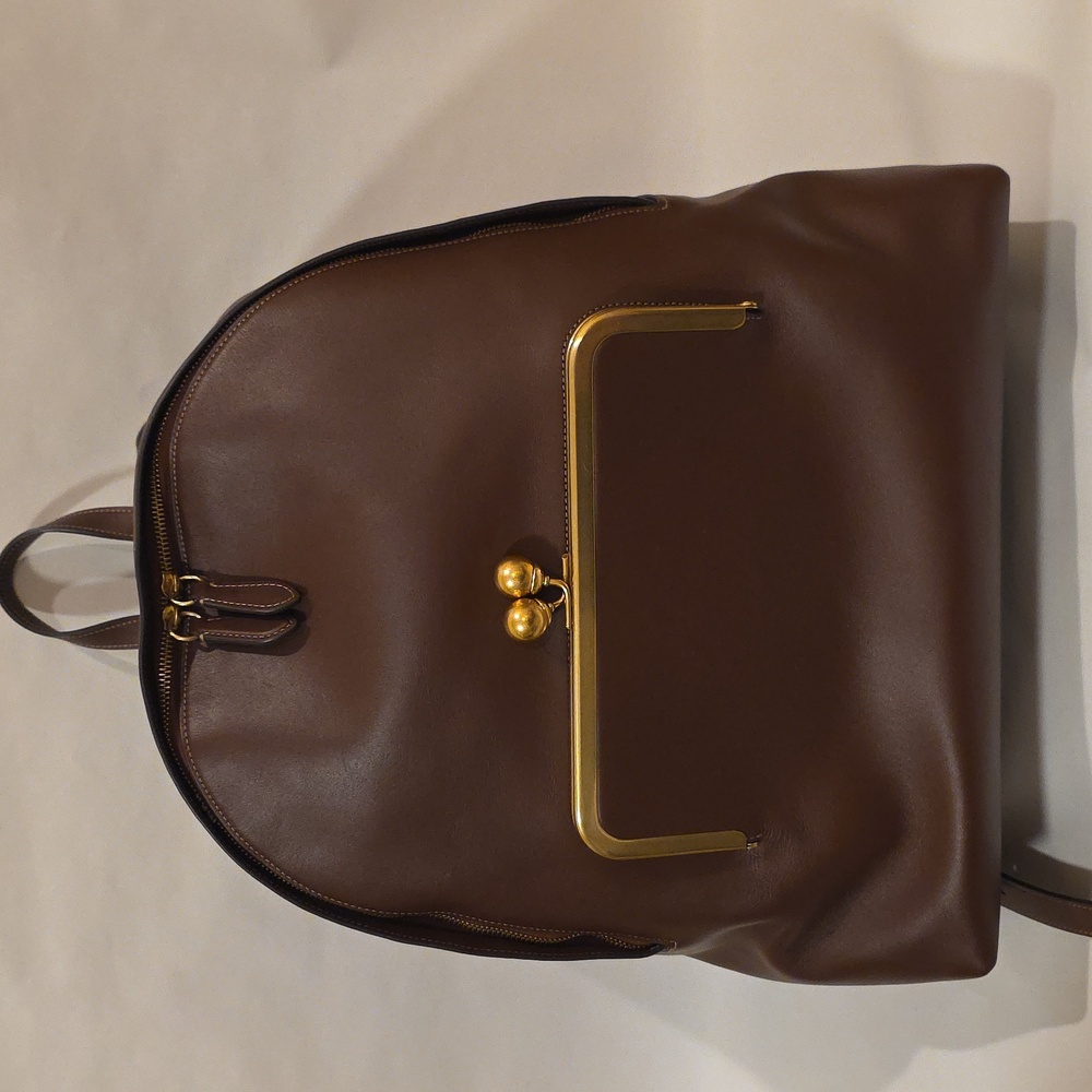 COACH Leather Kisslock Large Frame Backpack - Picture 10 of 14